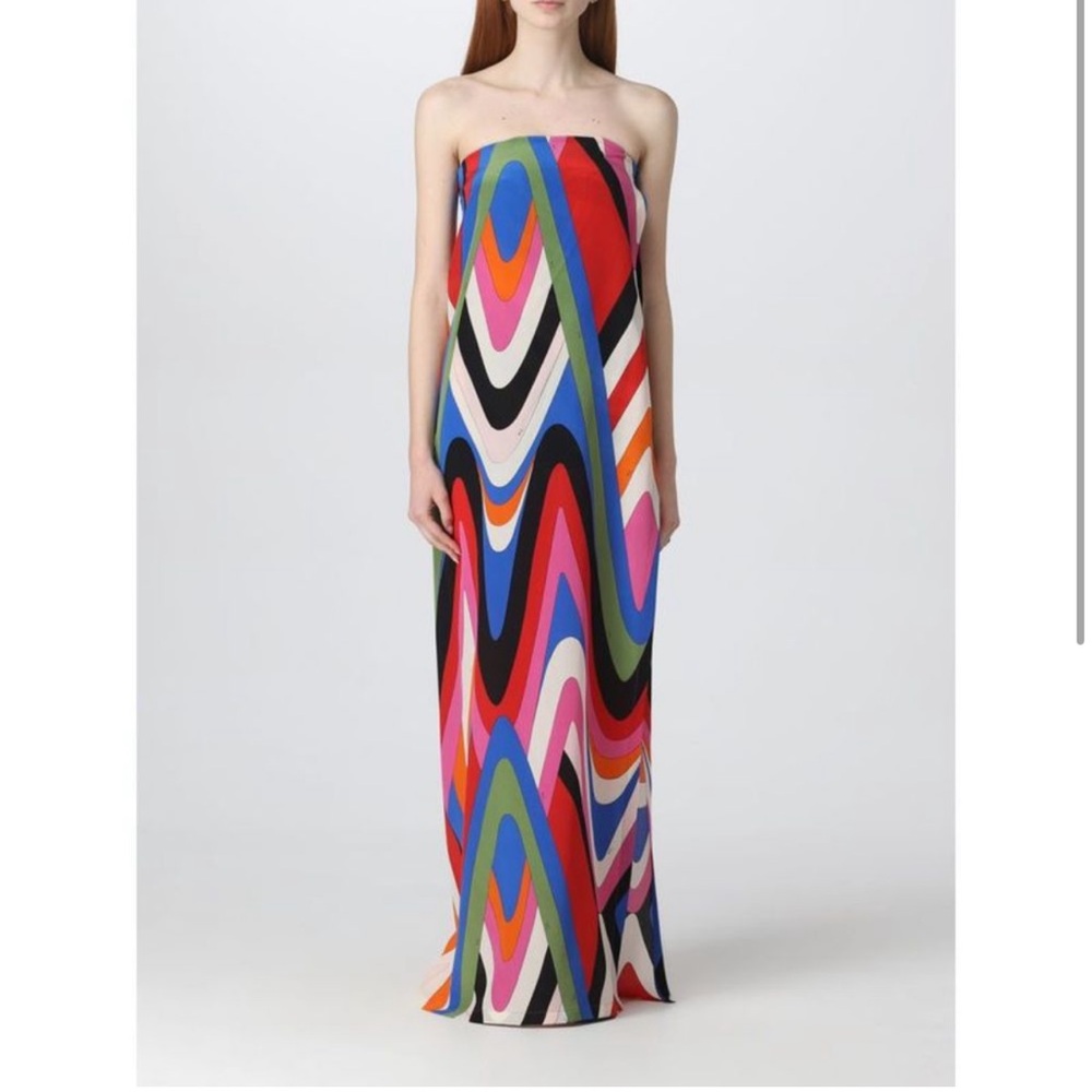 Emilio Pucci geometric print silk gown dress
